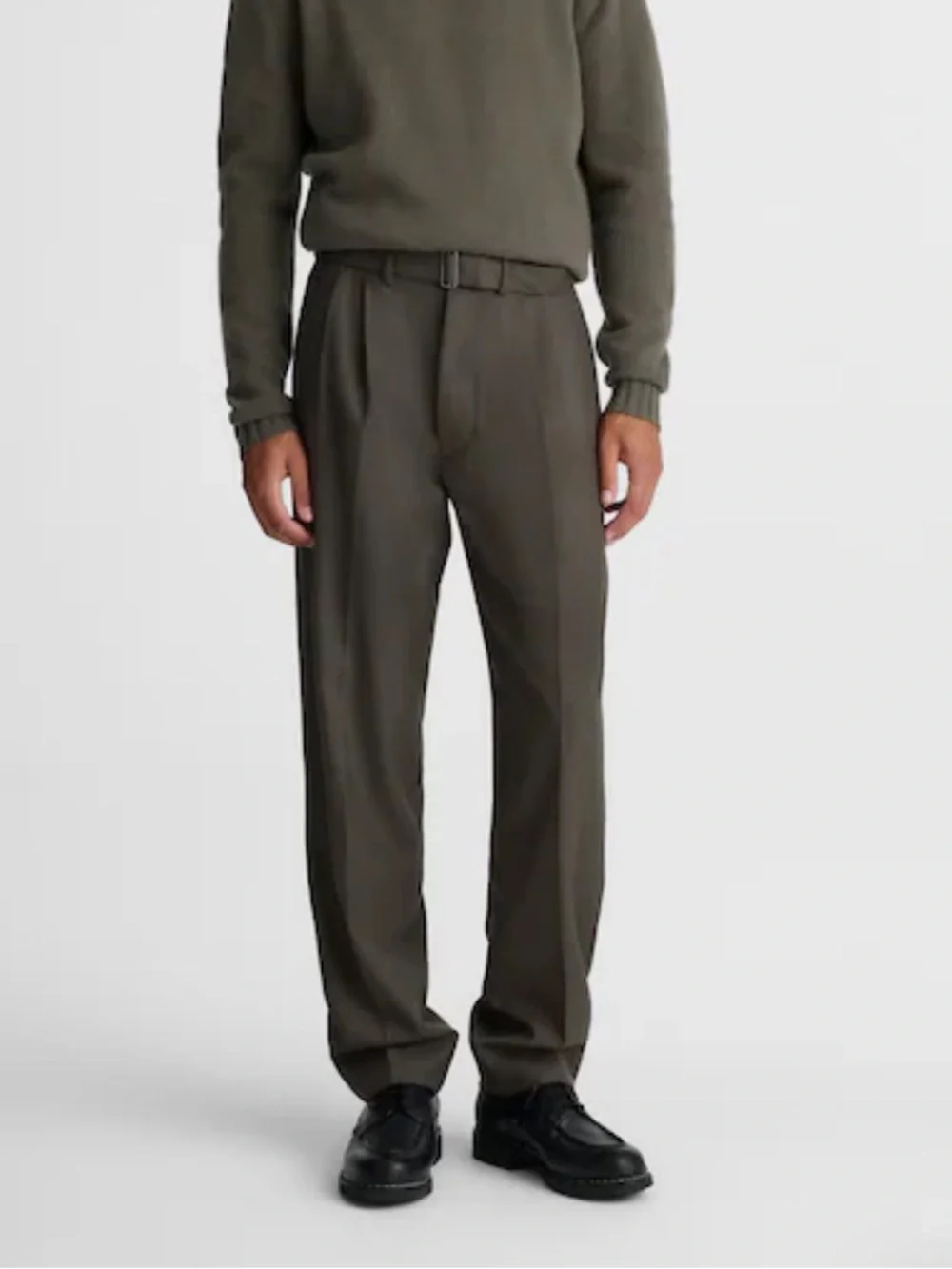J crew soot Double-Pleated Trousers in Wool Blend